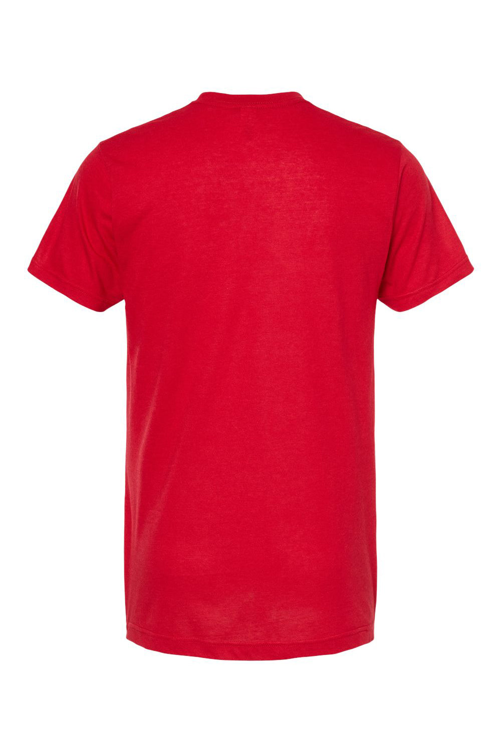 Tultex 207 Mens Poly-Rich Short Sleeve V-Neck T-Shirt Red Flat Back