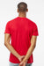 Tultex 207 Mens Poly-Rich Short Sleeve V-Neck T-Shirt Red Model Back