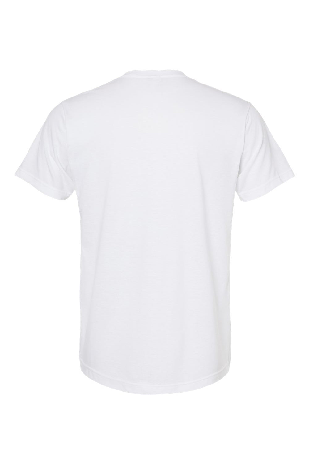 Tultex 207 Mens Poly-Rich Short Sleeve V-Neck T-Shirt White Flat Back