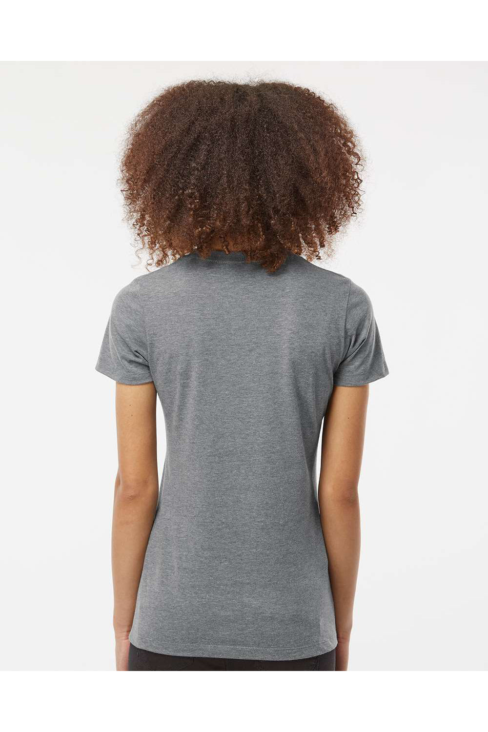Tultex 542 Womens Premium Short Sleeve Crewneck T-Shirt Heather Grey Model Back