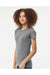 Tultex 542 Womens Premium Short Sleeve Crewneck T-Shirt Heather Grey Model Side
