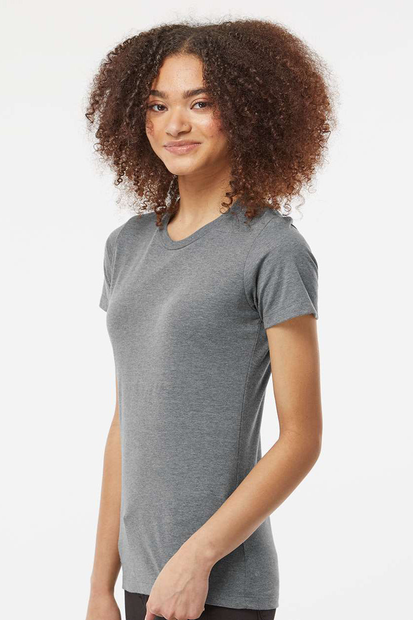 Tultex 542 Womens Premium Short Sleeve Crewneck T-Shirt Heather Grey Model Side