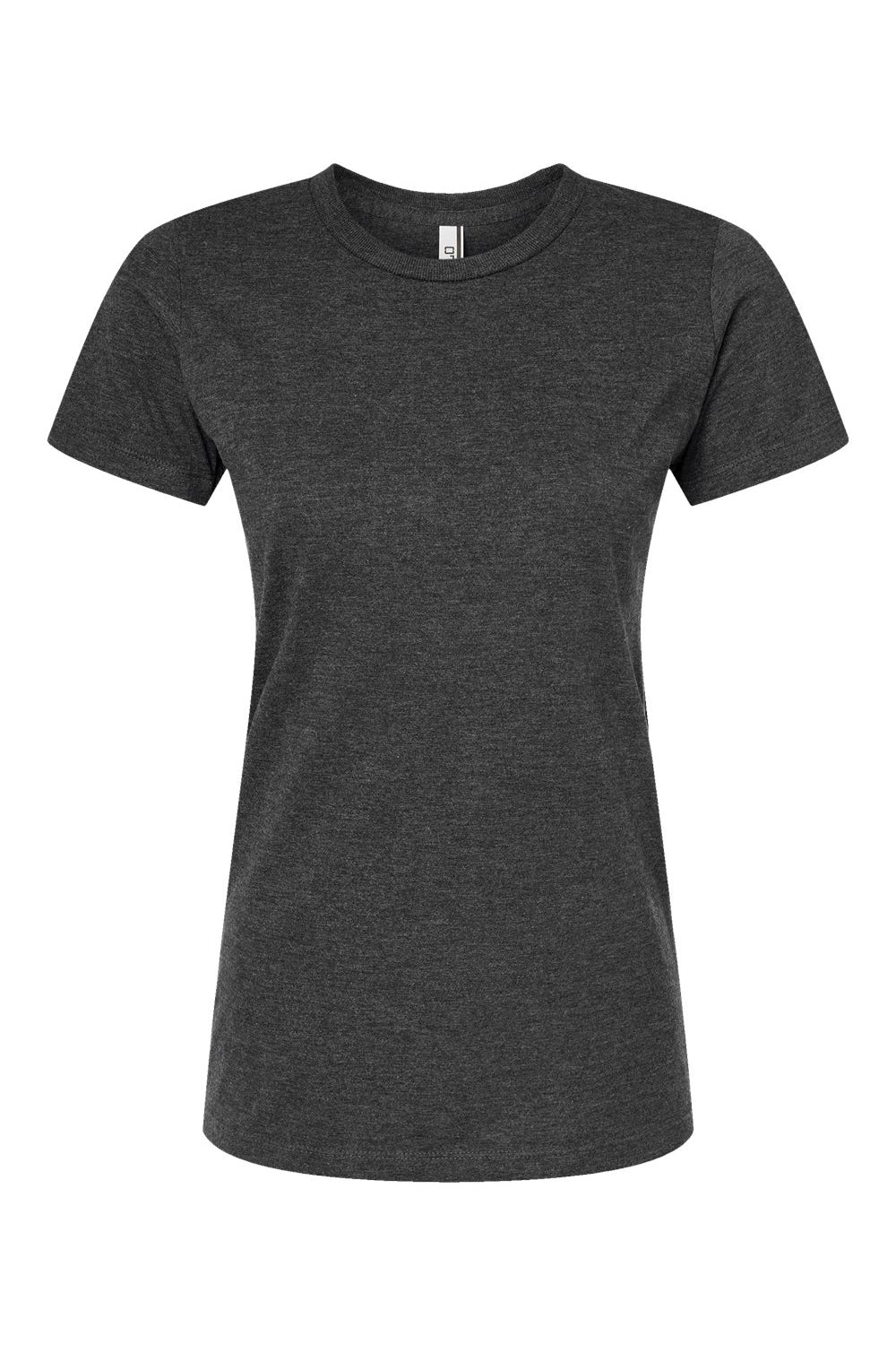 Tultex 542 Womens Premium Short Sleeve Crewneck T-Shirt Heather Black Flat Front