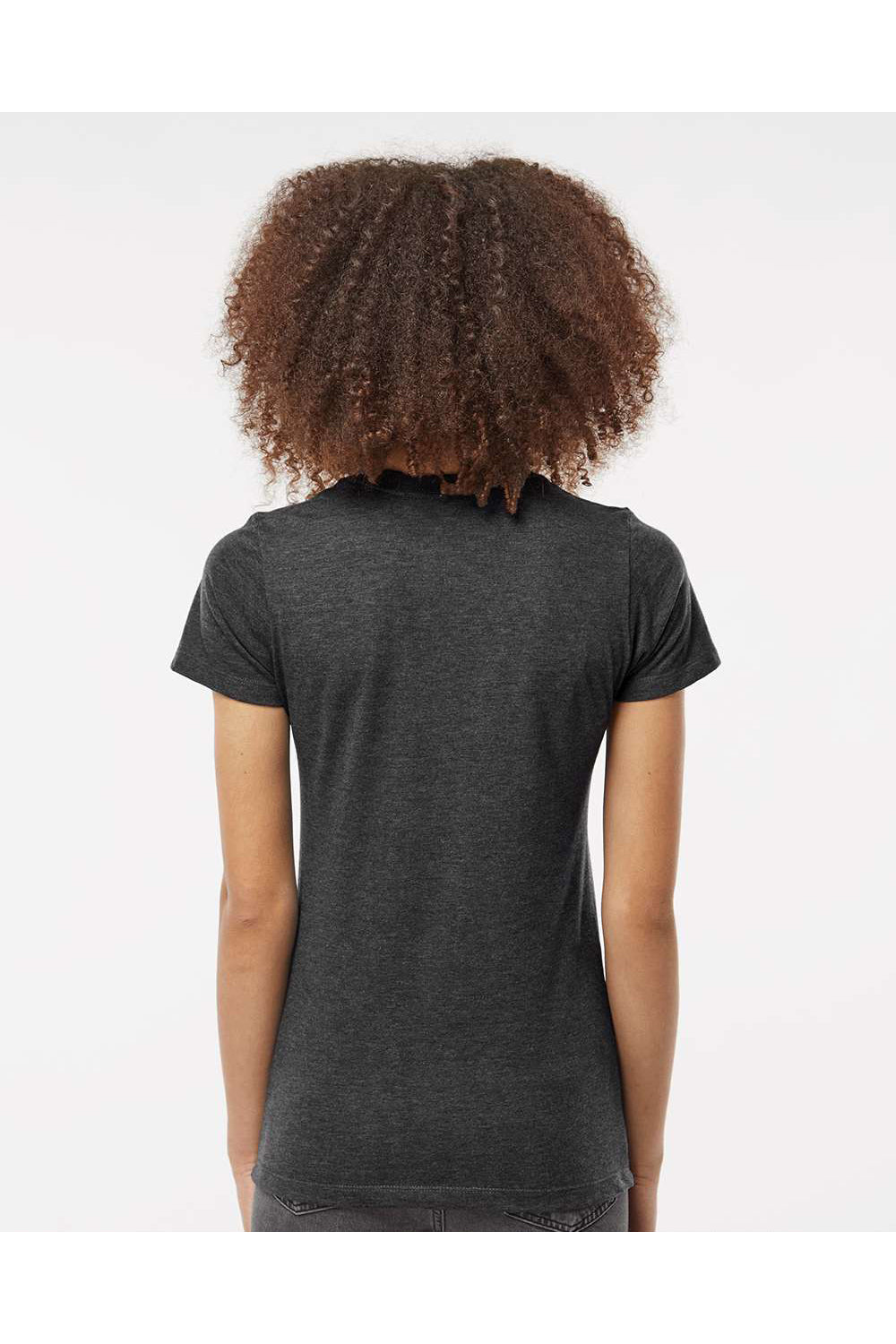 Tultex 542 Womens Premium Short Sleeve Crewneck T-Shirt Heather Black Model Back
