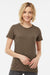 Tultex 542 Womens Premium Short Sleeve Crewneck T-Shirt Heather Brown Model Front