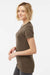 Tultex 542 Womens Premium Short Sleeve Crewneck T-Shirt Heather Brown Model Side
