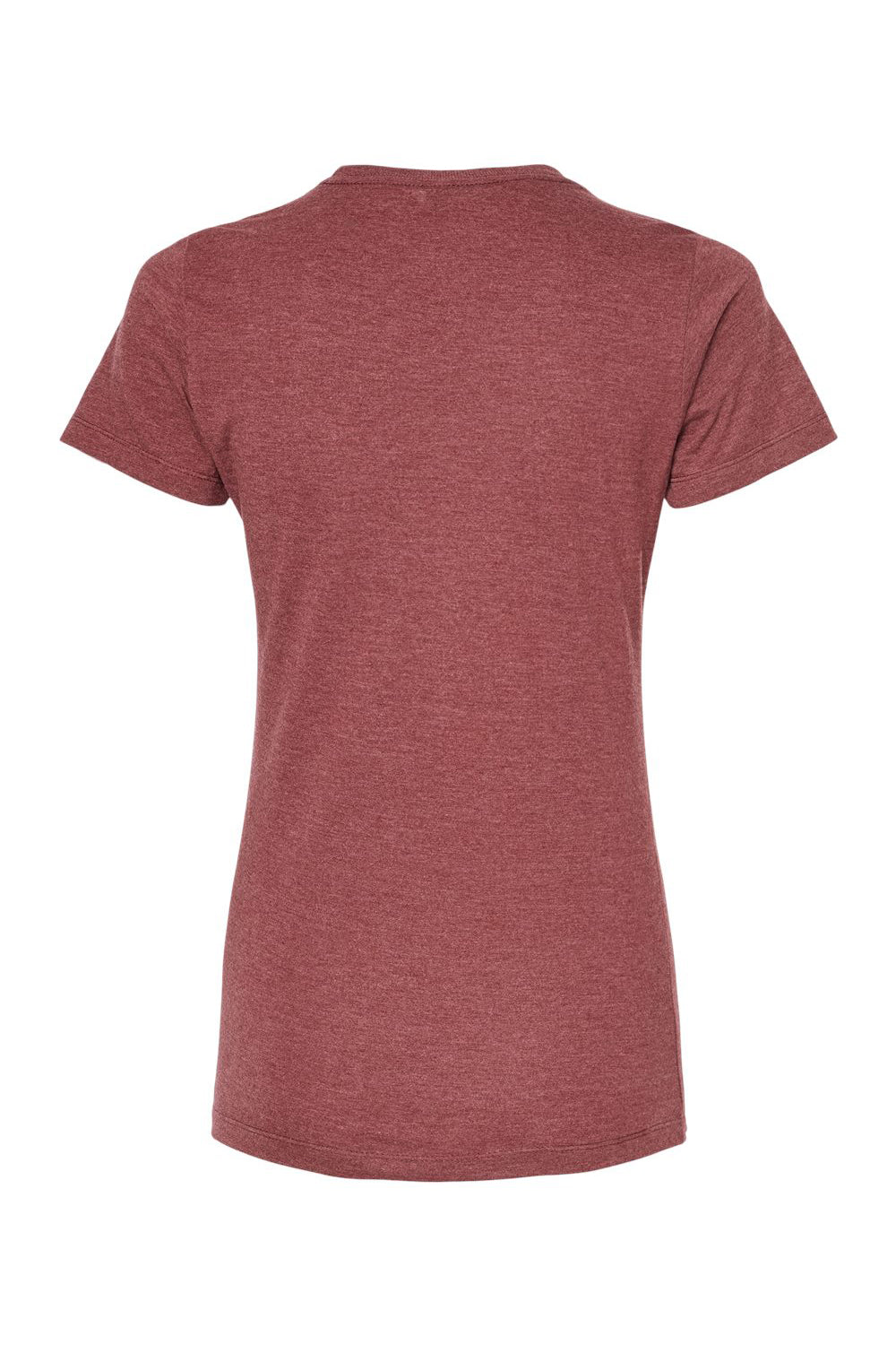 Tultex 542 Womens Premium Short Sleeve Crewneck T-Shirt Heather Burgundy Flat Back