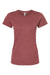 Tultex 542 Womens Premium Short Sleeve Crewneck T-Shirt Heather Burgundy Flat Front