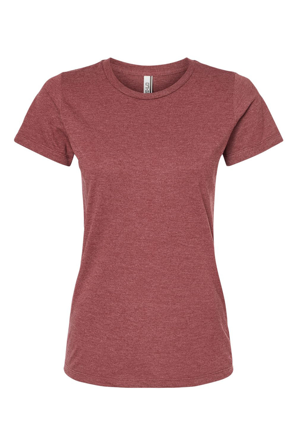Tultex 542 Womens Premium Short Sleeve Crewneck T-Shirt Heather Burgundy Flat Front