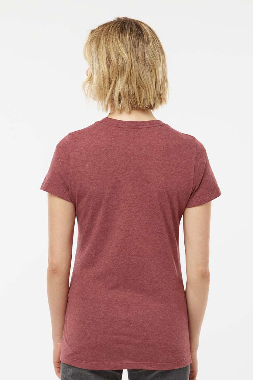 Tultex 542 Womens Premium Short Sleeve Crewneck T-Shirt Heather Burgundy Model Back