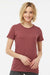 Tultex 542 Womens Premium Short Sleeve Crewneck T-Shirt Heather Burgundy Model Front