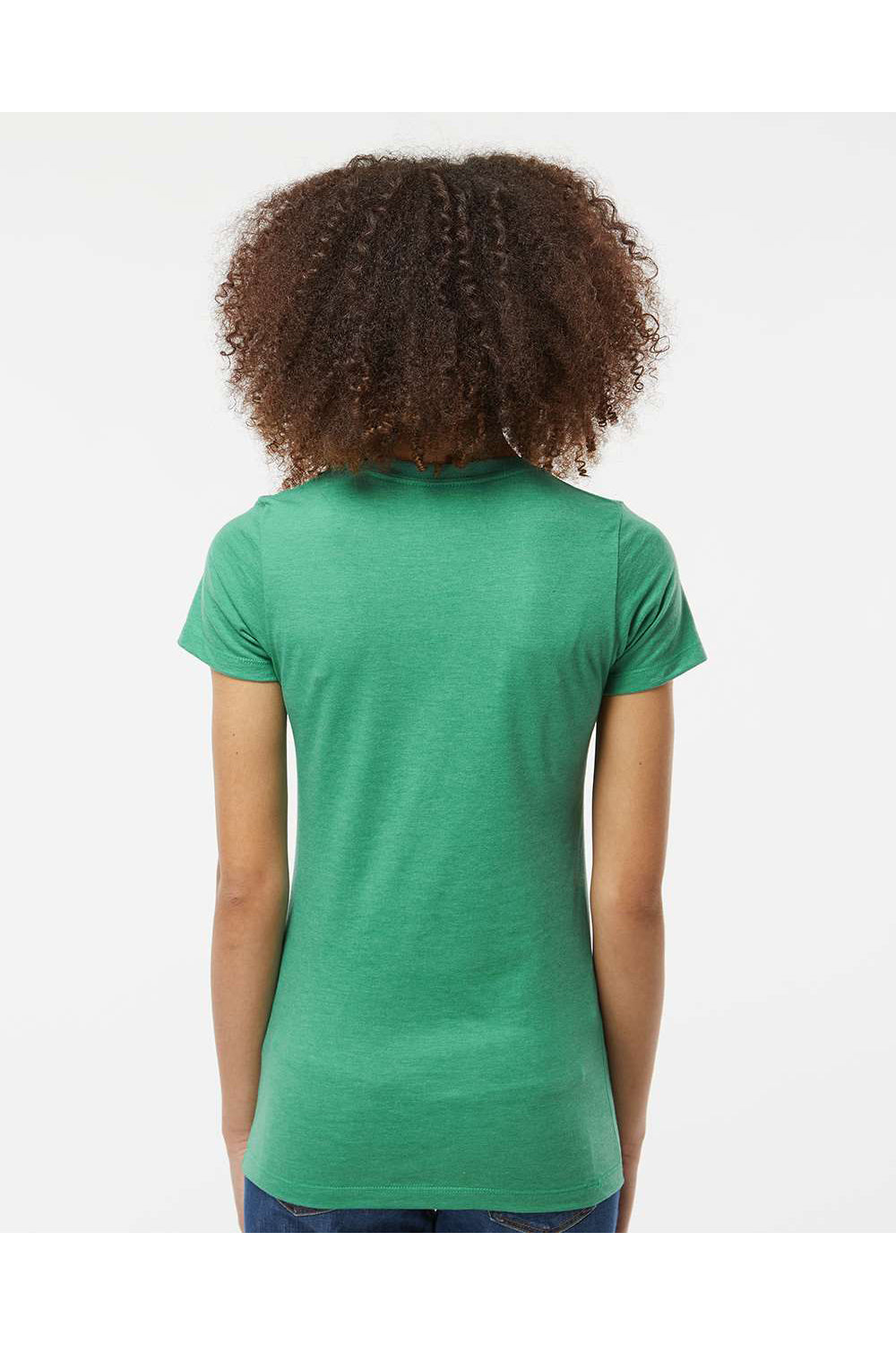 Tultex 542 Womens Premium Short Sleeve Crewneck T-Shirt Heather Kelly Green Model Back