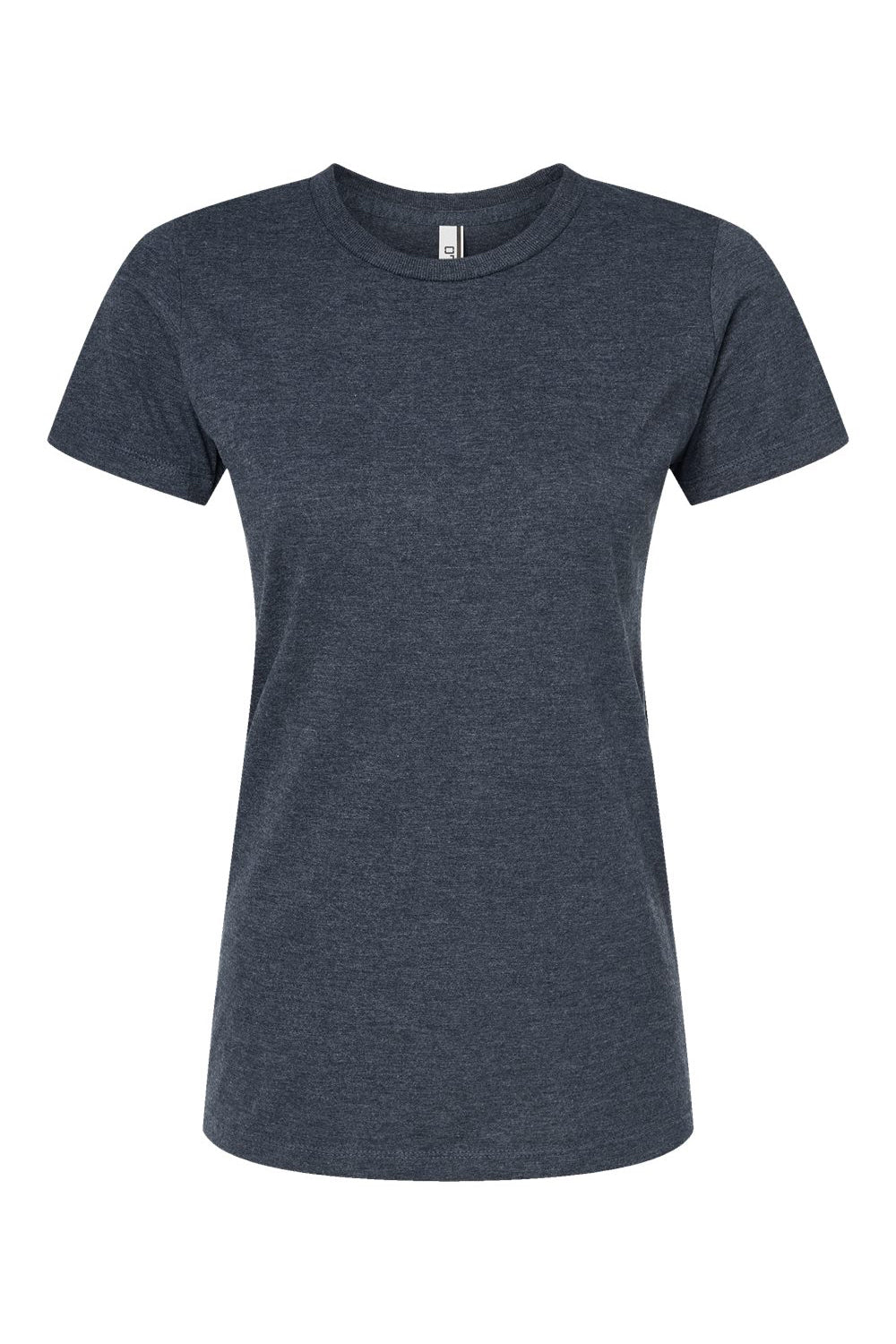 Tultex 542 Womens Premium Short Sleeve Crewneck T-Shirt Heather Navy Blue Flat Front