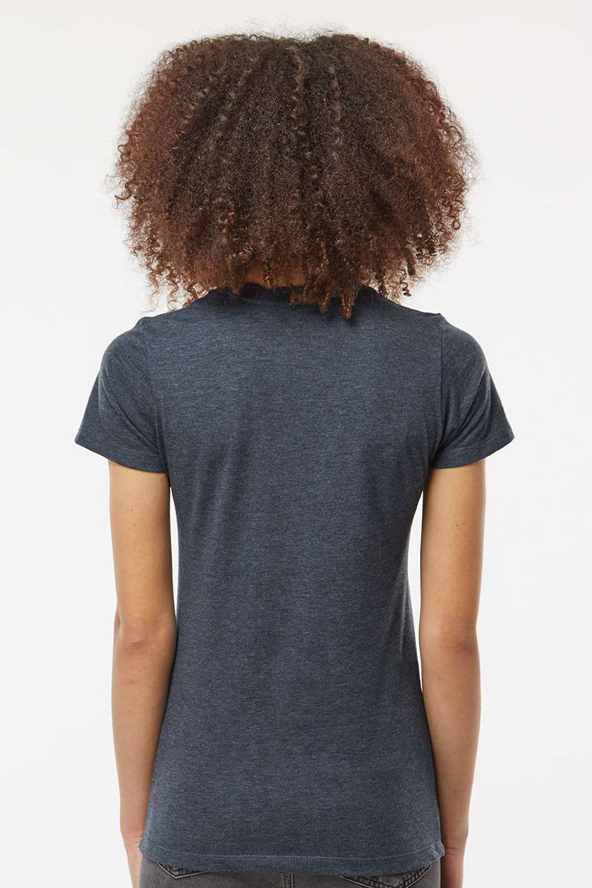 Tultex 542 Womens Premium Short Sleeve Crewneck T-Shirt Heather Navy Blue Model Back