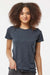 Tultex 542 Womens Premium Short Sleeve Crewneck T-Shirt Heather Navy Blue Model Front