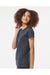 Tultex 542 Womens Premium Short Sleeve Crewneck T-Shirt Heather Navy Blue Model Side