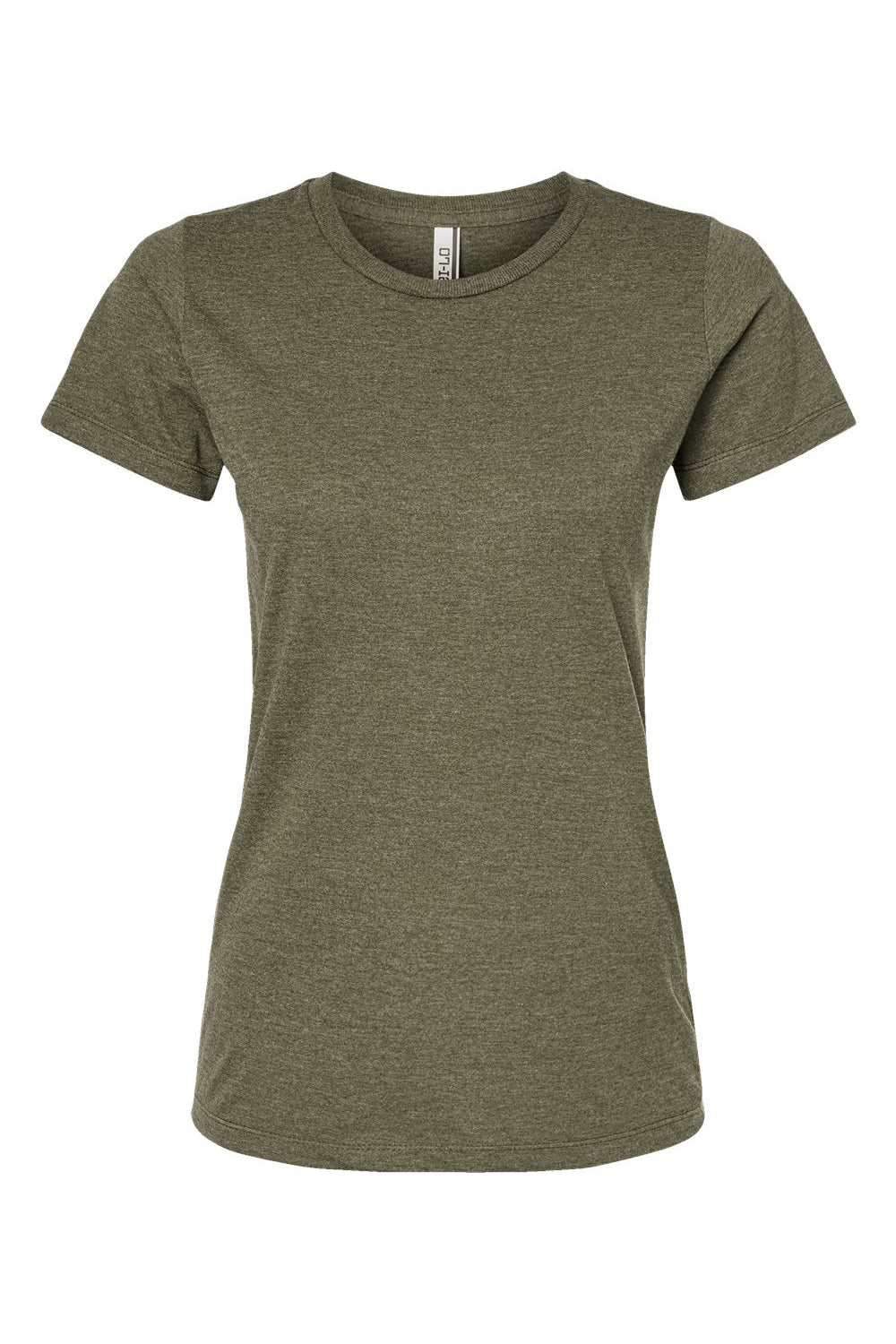 Tultex 542 Womens Premium Short Sleeve Crewneck T-Shirt Heather Olive Green Flat Front