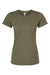 Tultex 542 Womens Premium Short Sleeve Crewneck T-Shirt Heather Olive Green Flat Front