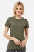Tultex 542 Womens Premium Short Sleeve Crewneck T-Shirt Heather Olive Green Model Front