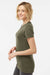 Tultex 542 Womens Premium Short Sleeve Crewneck T-Shirt Heather Olive Green Model Side