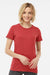 Tultex 542 Womens Premium Short Sleeve Crewneck T-Shirt Heather Red Model Front