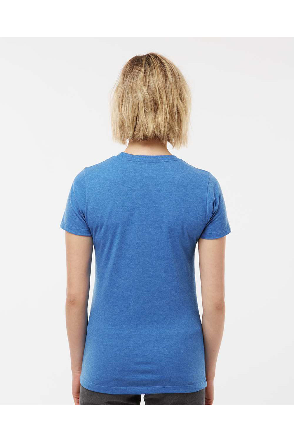 Tultex 542 Womens Premium Short Sleeve Crewneck T-Shirt Heather Royal Blue Model Back