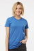Tultex 542 Womens Premium Short Sleeve Crewneck T-Shirt Heather Royal Blue Model Front