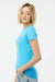 Tultex 213 Womens Fine Jersey Slim Fit Short Sleeve Crewneck T-Shirt Aqua Blue Model Side