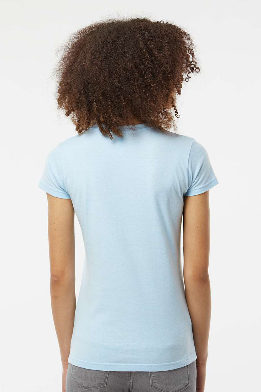 Tultex 213 Womens Fine Jersey Slim Fit Short Sleeve Crewneck T-Shirt Baby Blue Model Back
