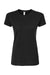 Tultex 213 Womens Fine Jersey Slim Fit Short Sleeve Crewneck T-Shirt Black Flat Front