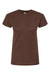 Tultex 213 Womens Fine Jersey Slim Fit Short Sleeve Crewneck T-Shirt Brown Flat Front