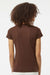 Tultex 213 Womens Fine Jersey Slim Fit Short Sleeve Crewneck T-Shirt Brown Model Back