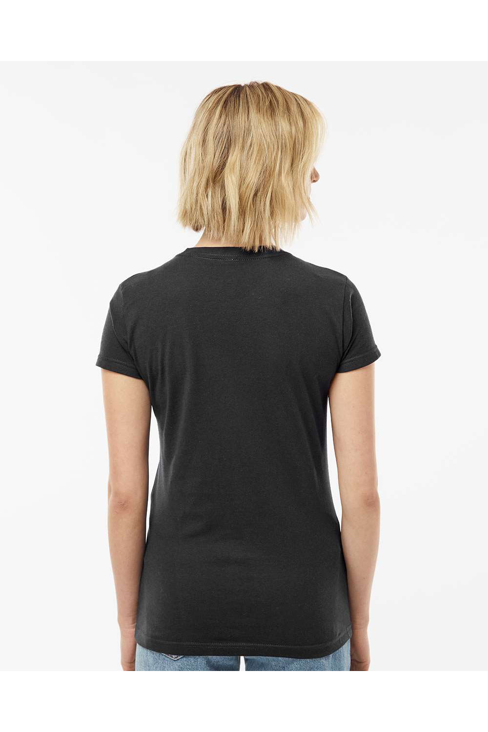 Tultex 213 Womens Fine Jersey Slim Fit Short Sleeve Crewneck T-Shirt Coal Grey Model Back