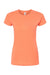 Tultex 213 Womens Fine Jersey Slim Fit Short Sleeve Crewneck T-Shirt Coral Orange Flat Front