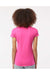 Tultex 213 Womens Fine Jersey Slim Fit Short Sleeve Crewneck T-Shirt Fuchsia Pink Model Back
