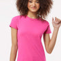 Tultex Womens Fine Jersey Slim Fit Short Sleeve Crewneck T-Shirt - Fuchsia Pink
