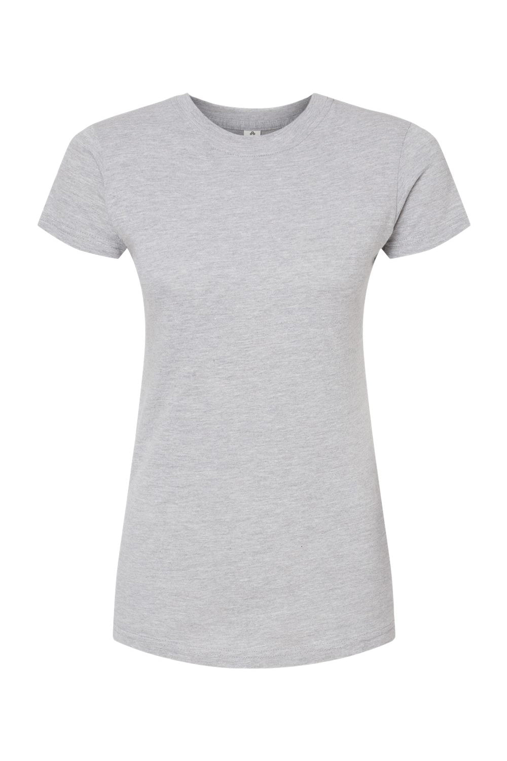 Tultex 213 Womens Fine Jersey Slim Fit Short Sleeve Crewneck T-Shirt Heather Grey Flat Front