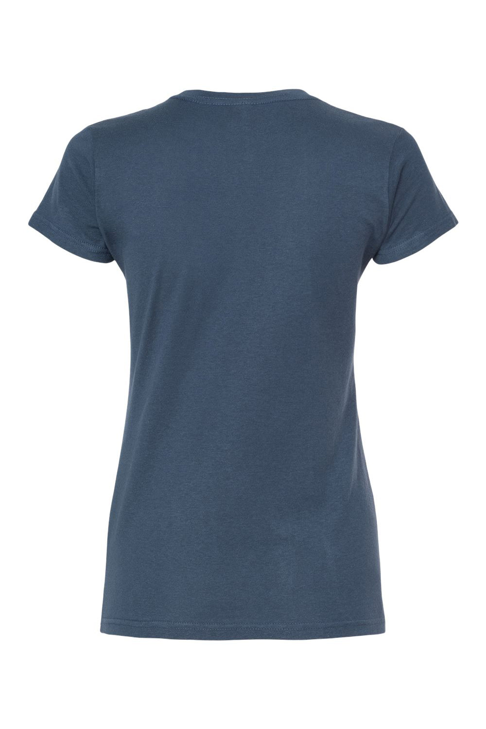 Tultex 213 Womens Fine Jersey Slim Fit Short Sleeve Crewneck T-Shirt Indigo Blue Flat Back