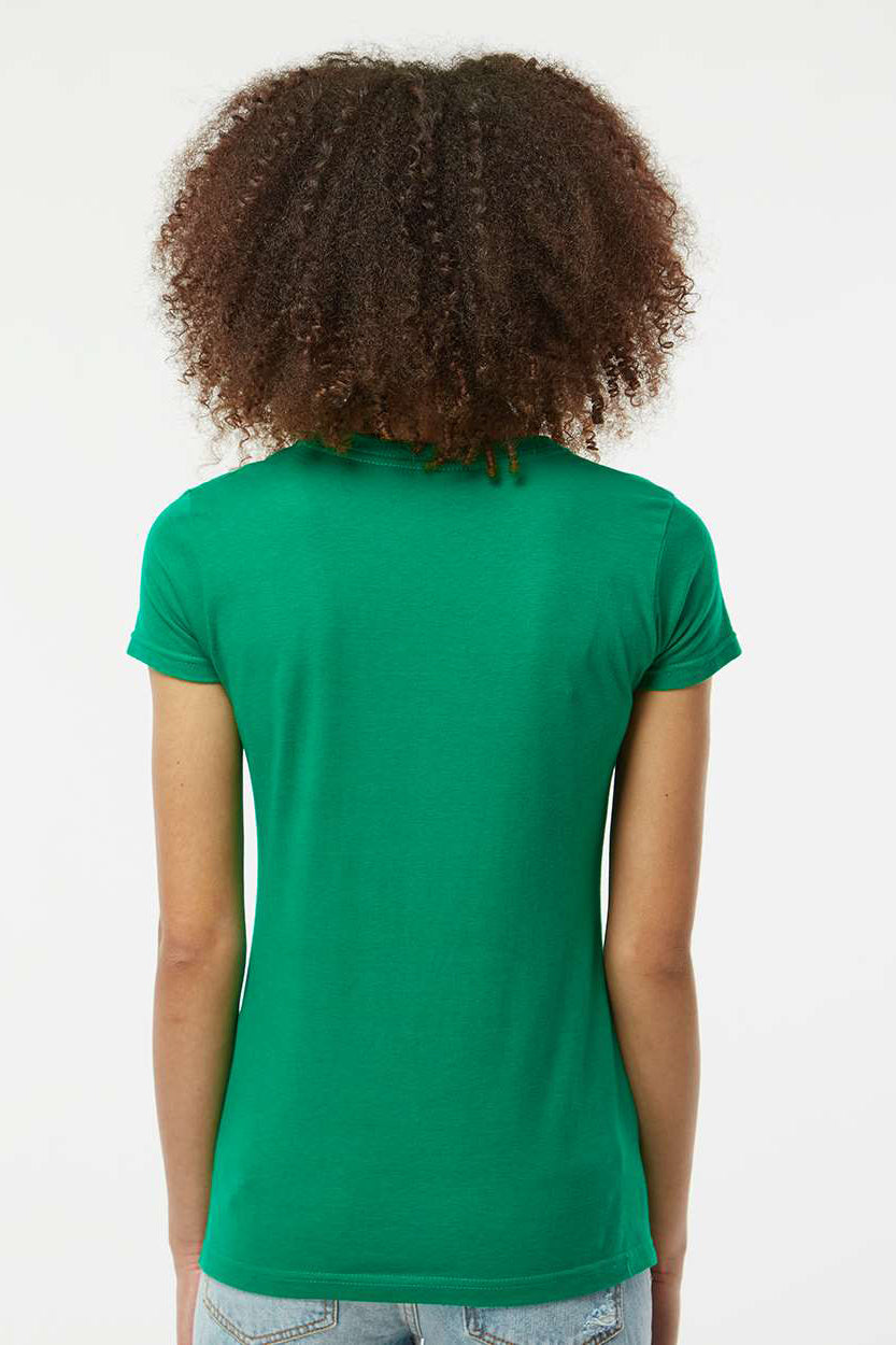 Tultex 213 Womens Fine Jersey Slim Fit Short Sleeve Crewneck T-Shirt Kelly Green Model Back
