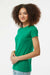 Tultex 213 Womens Fine Jersey Slim Fit Short Sleeve Crewneck T-Shirt Kelly Green Model Side