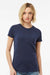Tultex 213 Womens Fine Jersey Slim Fit Short Sleeve Crewneck T-Shirt Navy Blue Model Front