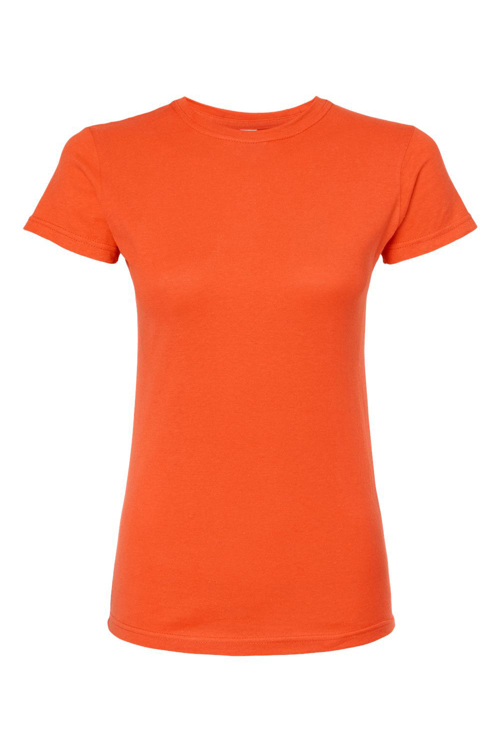 Tultex 213 Womens Fine Jersey Slim Fit Short Sleeve Crewneck T-Shirt Orange Flat Front