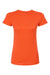 Tultex 213 Womens Fine Jersey Slim Fit Short Sleeve Crewneck T-Shirt Orange Flat Front