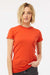 Tultex 213 Womens Fine Jersey Slim Fit Short Sleeve Crewneck T-Shirt Orange Model Front
