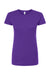 Tultex 213 Womens Fine Jersey Slim Fit Short Sleeve Crewneck T-Shirt Purple Flat Front