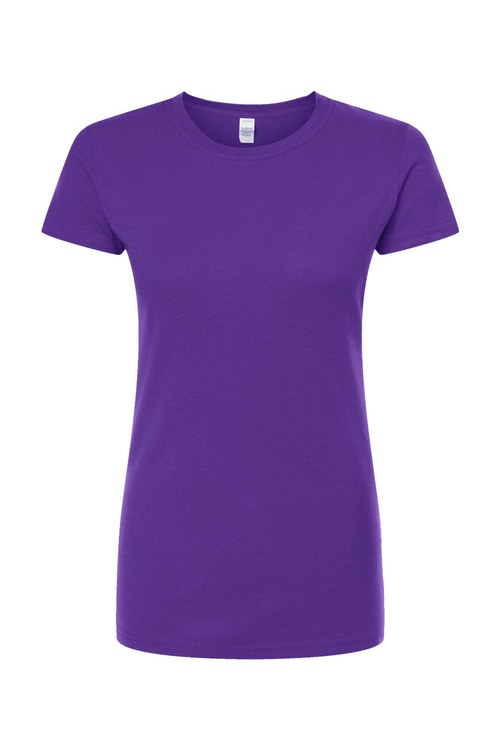 Tultex 213 Womens Fine Jersey Slim Fit Short Sleeve Crewneck T-Shirt Purple Flat Front