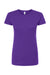 Tultex 213 Womens Fine Jersey Slim Fit Short Sleeve Crewneck T-Shirt Purple Flat Front