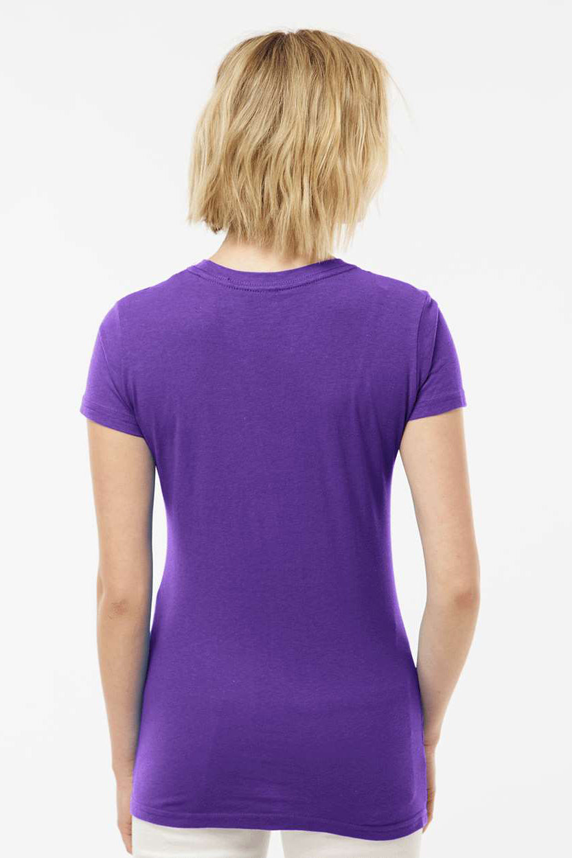 Tultex 213 Womens Fine Jersey Slim Fit Short Sleeve Crewneck T-Shirt Purple Model Back