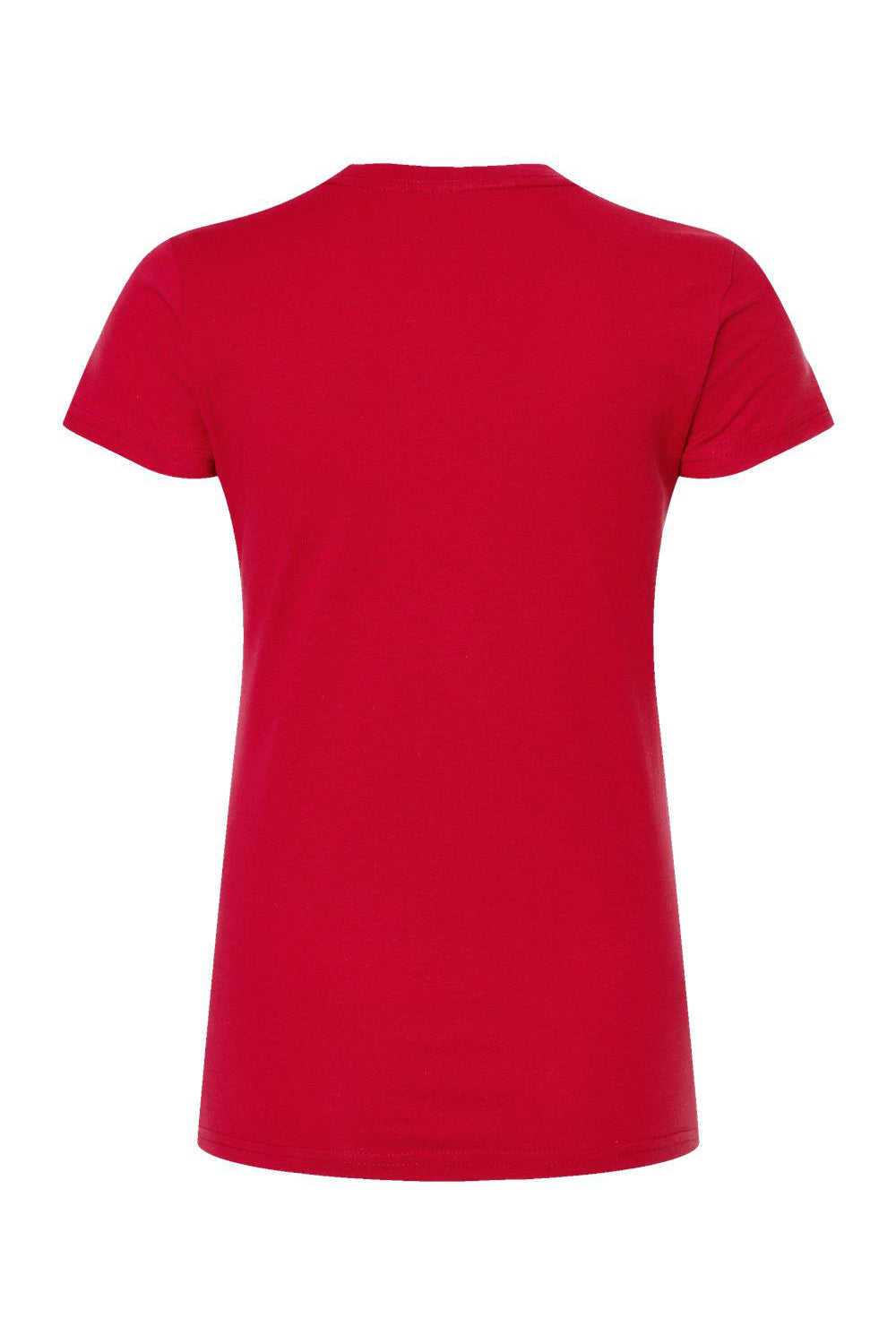 Tultex 213 Womens Fine Jersey Slim Fit Short Sleeve Crewneck T-Shirt Red Flat Back