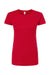 Tultex 213 Womens Fine Jersey Slim Fit Short Sleeve Crewneck T-Shirt Red Flat Front